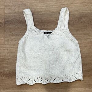 Art Class White Knit Top